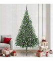 vidaXL Artificial Pre-lit Christmas Tree Green 240 cm PVC