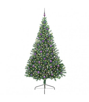 vidaXL Artificial Pre-lit Christmas Tree Green 240 cm PVC