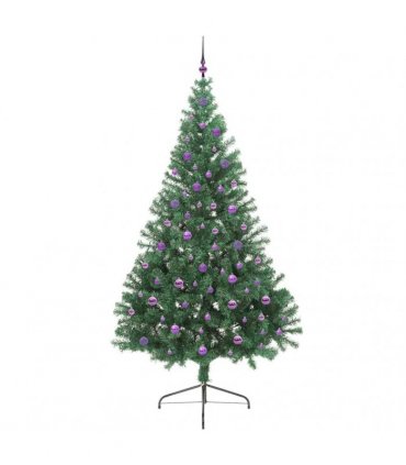 vidaXL Artificial Pre-lit Christmas Tree Green 240 cm PVC