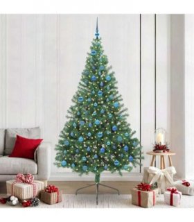 vidaXL Artificial Pre-lit Christmas Tree Green 240 cm PVC