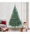 vidaXL Artificial Pre-lit Christmas Tree Green 240 cm PVC