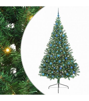 vidaXL Artificial Pre-lit Christmas Tree Green 240 cm PVC