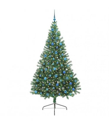 vidaXL Artificial Pre-lit Christmas Tree Green 240 cm PVC