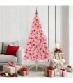 vidaXL Artificial Pre-lit Christmas Tree Pink 180 cm PVC