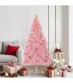 vidaXL Artificial Pre-lit Christmas Tree Pink 180 cm PVC