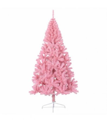 vidaXL Artificial Pre-lit Christmas Tree Pink 180 cm PVC