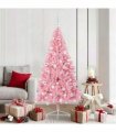 vidaXL Artificial Pre-lit Christmas Tree Pink 180 cm PVC