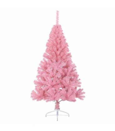 vidaXL Artificial Pre-lit Christmas Tree with 300 LEDs Pink 210 cm PVC