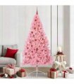 vidaXL Artificial Pre-lit Christmas Tree Pink 210 cm PVC