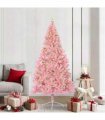 vidaXL Artificial Pre-lit Christmas Tree Pink 210 cm PVC