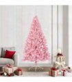 vidaXL Artificial Pre-lit Christmas Tree Pink 210 cm PVC