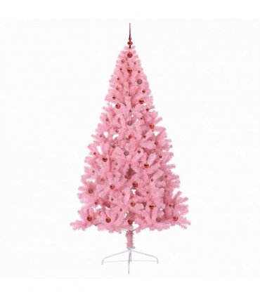 vidaXL Artificial Pre-lit Christmas Tree Pink 240 cm PVC