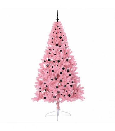 vidaXL Artificial Pre-lit Christmas Tree Pink 240 cm PVC