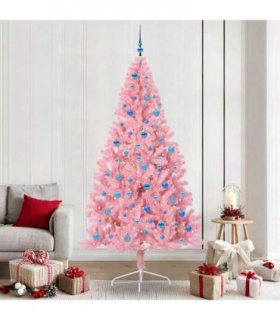 vidaXL Artificial Pre-lit Christmas Tree Pink 240 cm PVC