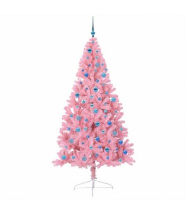 vidaXL Artificial Pre-lit Christmas Tree Pink 240 cm PVC