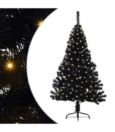 vidaXL Artificial Pre-lit Christmas Tree Black 120 cm PVC