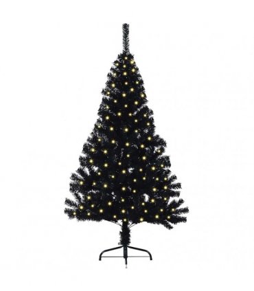 vidaXL Artificial Pre-lit Christmas Tree Black 120 cm PVC