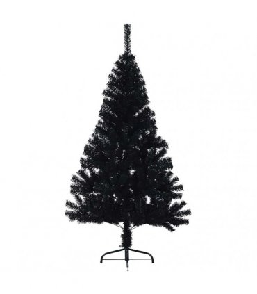 vidaXL Artificial Pre-lit Christmas Tree Black 120 cm PVC
