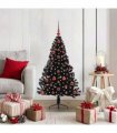 vidaXL Artificial Pre-lit Christmas Tree Black 120 cm PVC