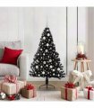 vidaXL Artificial Pre-lit Christmas Tree Black 120 cm PVC