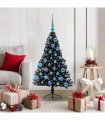 vidaXL Artificial Pre-lit Christmas Tree Black 120 cm PVC