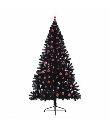 vidaXL Artificial Pre-lit Christmas Tree Black 210 cm PVC