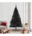 vidaXL Artificial Pre-lit Christmas Tree Black 210 cm PVC