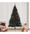 vidaXL Artificial Pre-lit Christmas Tree Black 240 cm PVC