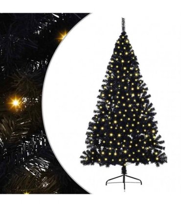 vidaXL Artificial Pre-lit Christmas Tree Black 240 cm PVC