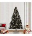 vidaXL Artificial Pre-lit Christmas Tree Black 240 cm PVC