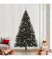 vidaXL Artificial Pre-lit Christmas Tree Black 240 cm PVC