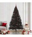 vidaXL Artificial Pre-lit Christmas Tree Black 240 cm PVC