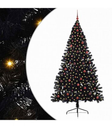vidaXL Artificial Pre-lit Christmas Tree Black 240 cm PVC
