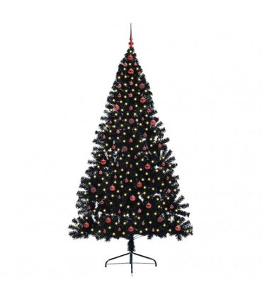 vidaXL Artificial Pre-lit Christmas Tree Black 240 cm PVC