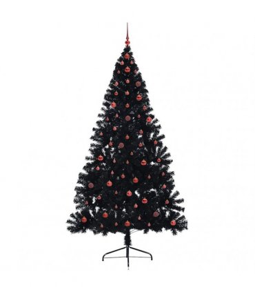 vidaXL Artificial Pre-lit Christmas Tree Black 240 cm PVC