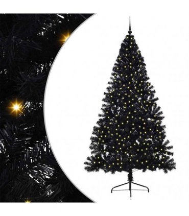 vidaXL Artificial Pre-lit Christmas Tree Black 240 cm PVC