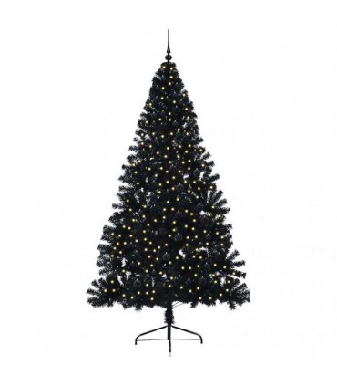 vidaXL Artificial Pre-lit Christmas Tree Black 240 cm PVC