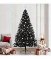 vidaXL Artificial Pre-lit Christmas Tree Black 240 cm PVC