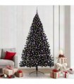 vidaXL Artificial Pre-lit Christmas Tree Black 240 cm PVC