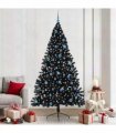 vidaXL Artificial Pre-lit Christmas Tree Black 240 cm PVC