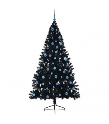 vidaXL Artificial Pre-lit Christmas Tree Black 240 cm PVC