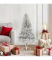 vidaXL Artificial Pre-lit Christmas Tree Silver 120 cm PET