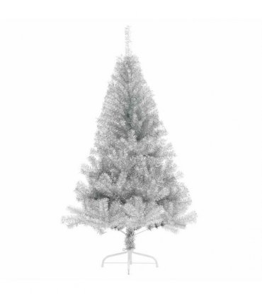 vidaXL Artificial Pre-lit Christmas Tree Silver 120 cm PET