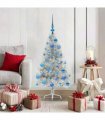 vidaXL Artificial Pre-lit Christmas Tree Silver 120 cm PET
