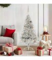 vidaXL Artificial Pre-lit Christmas Tree Silver 150 cm PET