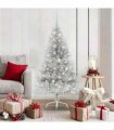 vidaXL Artificial Pre-lit Christmas Tree Silver 150 cm PET