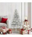 vidaXL Artificial Pre-lit Christmas Tree Silver 150 cm PET