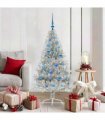 vidaXL Artificial Pre-lit Christmas Tree Silver 150 cm PET