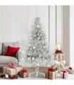 vidaXL Artificial Pre-lit Christmas Tree Silver 180 cm PET