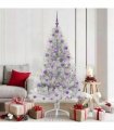 vidaXL Artificial Pre-lit Christmas Tree Silver 180 cm PET